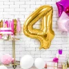 PARTYDECO Balon Metal Foliowy Cyfra "4" 86 Cm