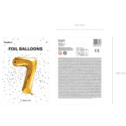 PARTYDECO Balon Metal Foliowy Cyfra 