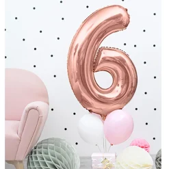 PARTYDECO Balon Pink Metal Foliowy Cyfra 
