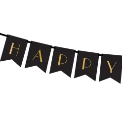 PARTYDECO Baner New Year Ze Zlotym Napisem 2,5 M