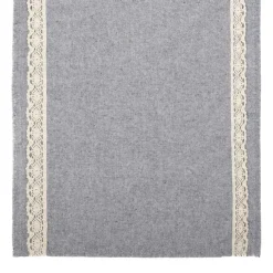 HOMLA Bieznik Maya Bawelniany Z Koronka Szary 40X160 Cm