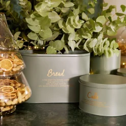 HOMLA Chlebak Escille Metalowy Zielony 34X21X18 Cm