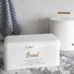 HOMLA Chlebak Escille Metalowy Bialy 33X19X15 Cm