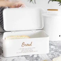 HOMLA Chlebak Escille Metalowy Bialy 33X19X15 Cm
