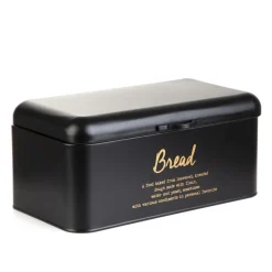 HOMLA Chlebak Escille Metalowy Czarny 33X19X15 Cm