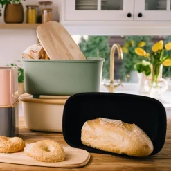 HOMLA Chlebak Nores Z Bambusowa Pokrywka 37X22X14 Cm