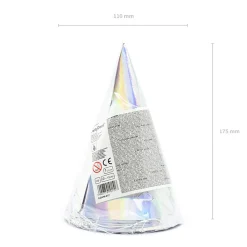 PARTYDECO Czapeczki Opal 6 Szt. 16 Cm