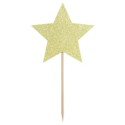 PARTYDECO Dekoracja Stars Do Muffinek Zlote Gwiazdki 6 Szt. 11,5 Cm