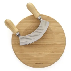 HOMLA Deska Bambou Okragla Z Nozykiem Do Ziol 20X1,6 Cm