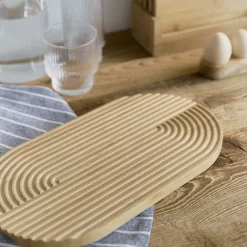 HOMLA Deska Bambou Owalna Ze Zlobieniami 34,5X18,7Cm