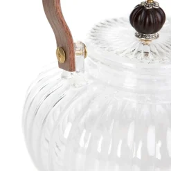 HOMLA Dzbanek Corrie Ryflowany Z Drewniana Raczka 0,55 L