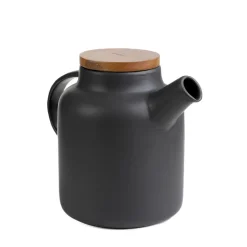 HOMLA Dzbanek Poline Z Akacjowym Wieczkiem Czarny 1L