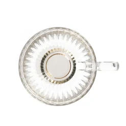 HOMLA Filizanka Barrel Szklana W Paski Ze Zlota Nozka 0,36 L