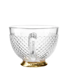 HOMLA Filizanka Barrel Szklana W Kropki Ze Zlota Nozka 0,36 L