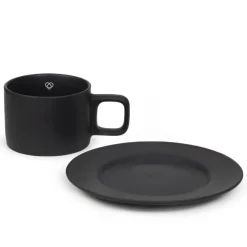 HOMLA Filizanka Marin Ze Spodkiem Czarna 0,2 L