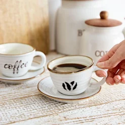 HOMLA Filizanka Mosha Ze Spodkiem Z Ziarenkiem Kawy 0,1 L