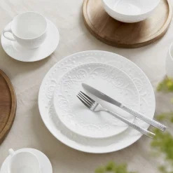 HOMLA Filizanka Sylia Duza Biala Z Ornamentem 0,25 L