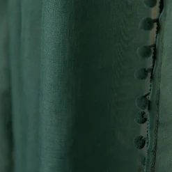 HOMLA Firanka Adi Z Pomponikami Zielona 140X250 Cm