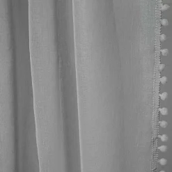 HOMLA Firanka Adi Z Pomponikami Szara 140X250 Cm