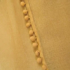 HOMLA Firanka Adi Z Pomponikami Musztardowa 140X250 Cm