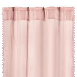 HOMLA Firanka Adi Z Pomponikami Rozowa 140X250 Cm