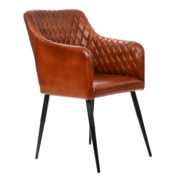 HOMLA Fotel Brizo W Obiciu Ze Skory Bawolej Brazowe 55X60X86 Cm