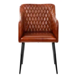 HOMLA Fotel Brizo W Obiciu Ze Skory Bawolej Brazowe 55X60X86 Cm