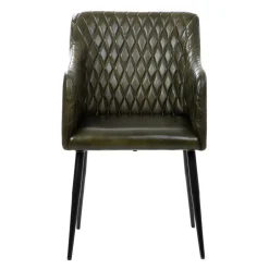 HOMLA Fotel Brizo W Obiciu Ze Skory Bawolej Zielone 55X60X86 Cm