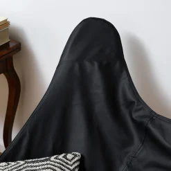 HOMLA Fotel Butterfly Z Metalowa Rama - Czarna Eco Skora 70X80X102 Cm