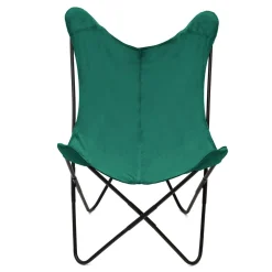 HOMLA Fotel Butterfly Z Metalowa Rama Welur 70X80X102 Cm