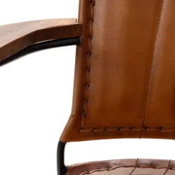 HOMLA Fotel Gladio W Obiciu Ze Skory Bawolej Brazowe 68X76X75 Cm