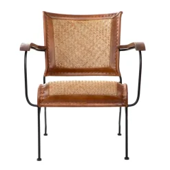 HOMLA Fotel Gladio W Obiciu Ze Skory Bawolej Brazowe 68X76X75 Cm