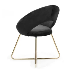 HOMLA Fotel Jared Welurowe Czarne 73X47X84 Cm