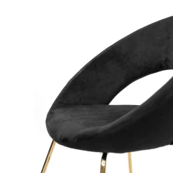 HOMLA Fotel Jared Welurowe Czarne 73X47X84 Cm