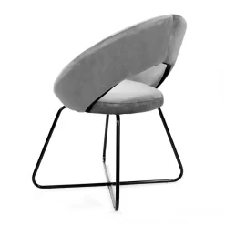 HOMLA Fotel Jared Welurowe Szare Z Czarnymi Nogami 73X47X84 Cm