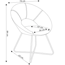 HOMLA Fotel Jared Welurowy 73X47X84 Cm