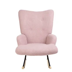 HOMLA Fotel Moss Teddy Boucle Bujany Rozowy W Tkaninie Teddy Boucle 72X73X92 Cm