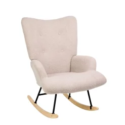 HOMLA Fotel Moss Teddy Boucle Bujany Bezowy W Tkaninie Teddy Boucle 72X73X92 Cm