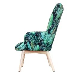 HOMLA Fotel Moss Welurowy Z Motywem Lisci 70X95Cm