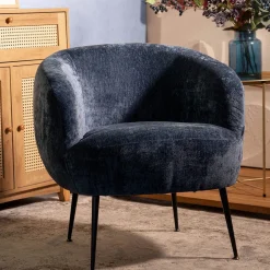 HOMLA Fotel Pallstol Szenilowy Granatowy 72X70X74Cm