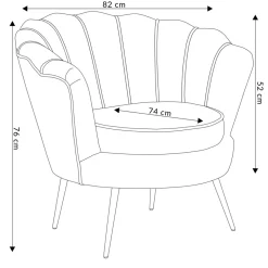 HOMLA Fotel Shelly Welurowy 82X74X76 Cm