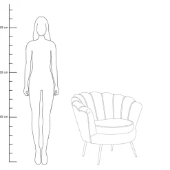 HOMLA Fotel Shelly Welurowy 82X74X76 Cm