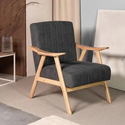 HOMLA Fotel Terra Ciemno Nogi Jasne Drewno 70X75X87 Cm