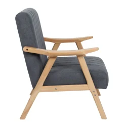 HOMLA Fotel Terra Ciemno Nogi Jasne Drewno 70X75X87 Cm