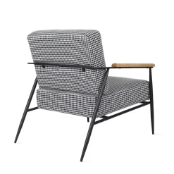 HOMLA Fotel Veludo Bialy W Czarna Pepitke 71X70X83 Cm