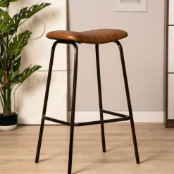 HOMLA Hoker Lumbar W Obiciu Ze Skory Bawolej Brazowe 47X38X77 Cm