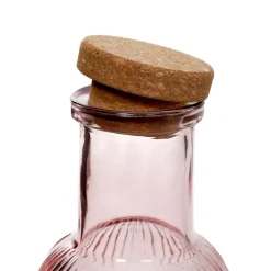 HOMLA Karafka Natia Ryflowana Z Korkiem Rozowa 1 L