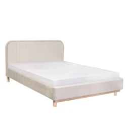 HOMLA Łóżko Karalius Welurowe Bezowe 160X200 Cm