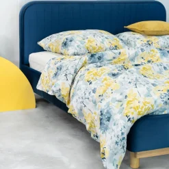 HOMLA Łóżko Karalius Welurowe Granatowe 140X200 Cm