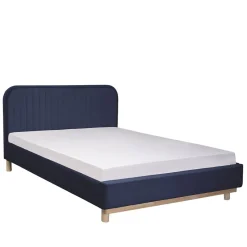 HOMLA Łóżko Karalius Welurowe Granatowe 140X200 Cm